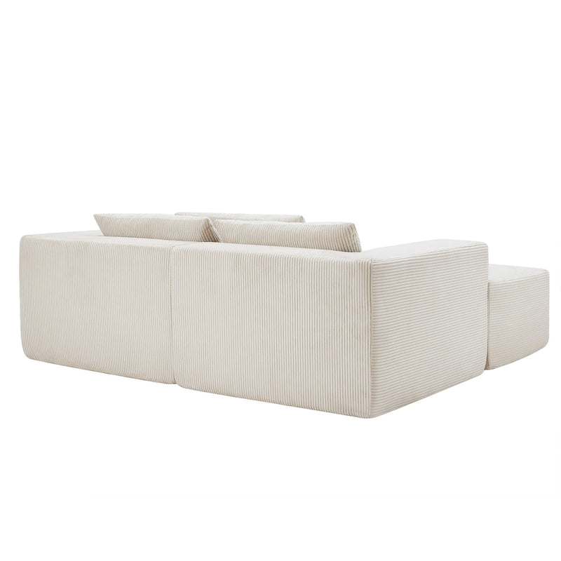 Pending - Aosom Modular Corduroy Fabric Sectional Sofa in Beige