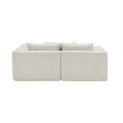 Pending - Aosom Modular Corduroy Fabric Sectional Sofa in Beige