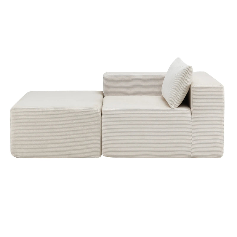 Pending - Aosom Modular Corduroy Fabric Sectional Sofa in Beige