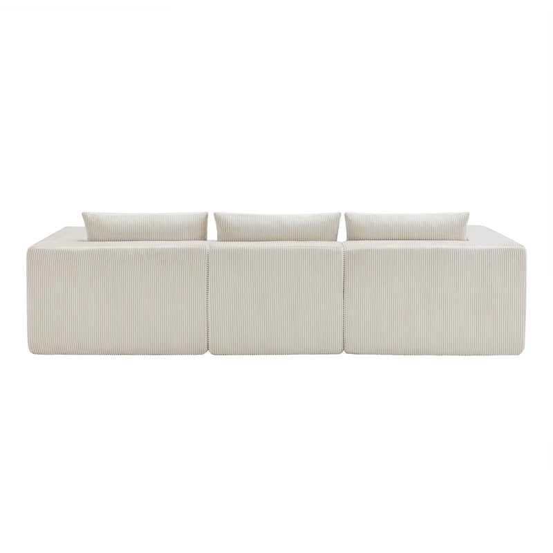 Pending - Aosom Modular Corduroy Fabric Sectional Sofa in Beige