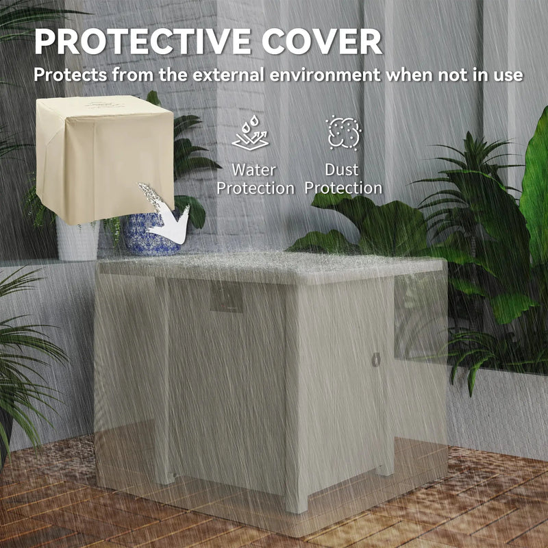 Pending - Aosom Outsunny 28" 50,000 Btu Gas Fire Pit Table with Cover and Glass Screen, Grey