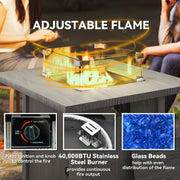 Pending - Aosom Outsunny 28" 50,000 Btu Gas Fire Pit Table with Cover and Glass Screen, Grey