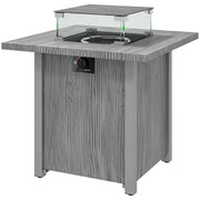 Pending - Aosom Outsunny 28" 50,000 Btu Gas Fire Pit Table with Cover and Glass Screen, Grey