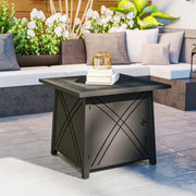 Pending - Aosom Outsunny 28" Propane Fire Pit Table 40,000 Btu Square Outdoor Gas Fire Table with Waterproof Cover, Adjustable Foot Pads