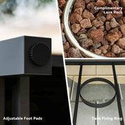 Pending - Aosom Outsunny 28" Propane Fire Pit Table 40,000 Btu Square Outdoor Gas Fire Table with Waterproof Cover, Adjustable Foot Pads