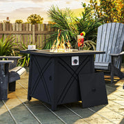 Pending - Aosom Outsunny 28" Propane Fire Pit Table 40,000 Btu Square Outdoor Gas Fire Table with Waterproof Cover, Adjustable Foot Pads