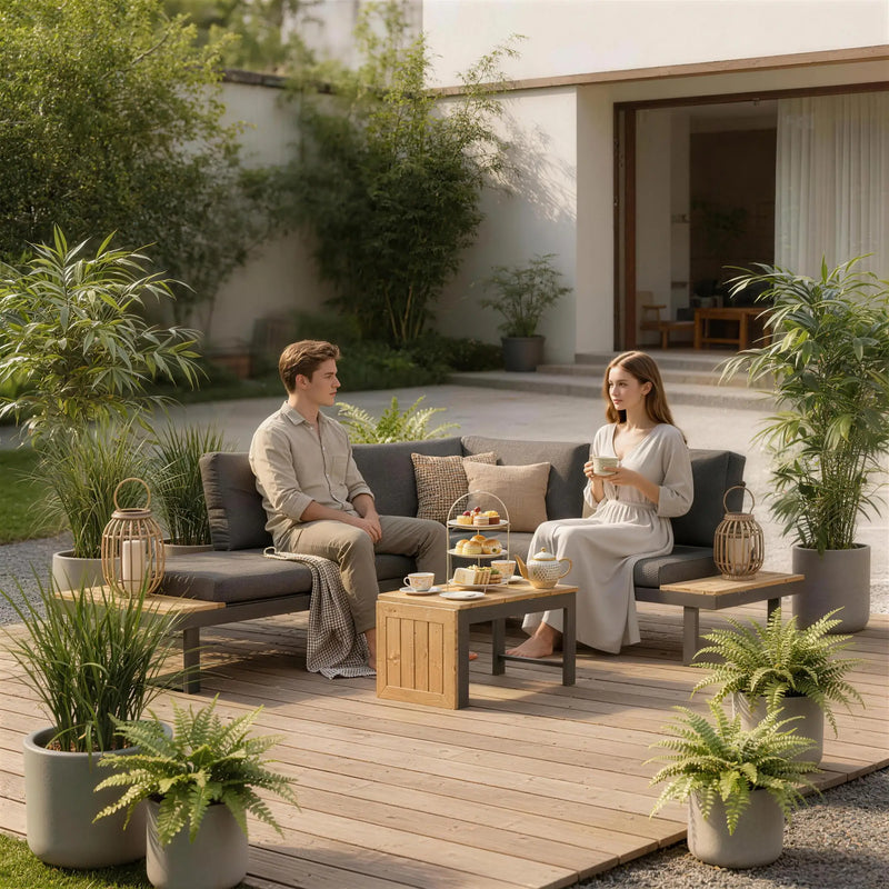 Pending - Aosom Outsunny 3 Pieces Aluminum Corner Patio Set with 2 Loveseats and Coffee Table - Available in 2 Colours