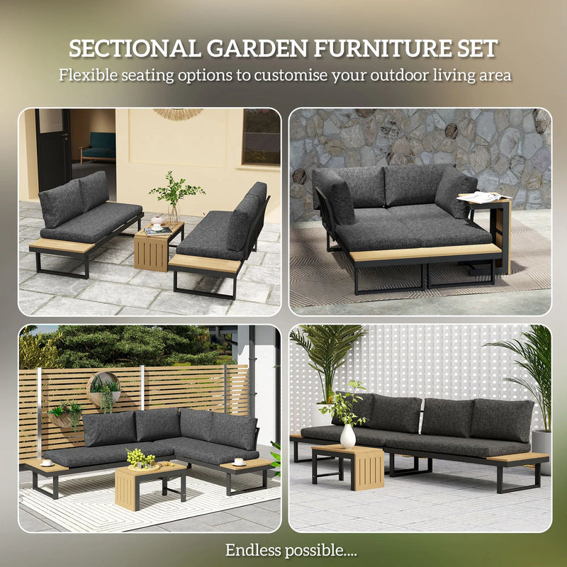 Pending - Aosom Outsunny 3 Pieces Aluminum Corner Patio Set with 2 Loveseats and Coffee Table - Available in 2 Colours
