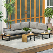 Pending - Aosom Outsunny 3 Pieces Aluminum Corner Patio Set with 2 Loveseats and Coffee Table - Available in 2 Colours