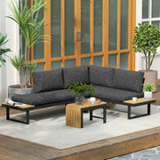 Pending - Aosom Outsunny 3 Pieces Aluminum Corner Patio Set with 2 Loveseats and Coffee Table - Available in 2 Colours