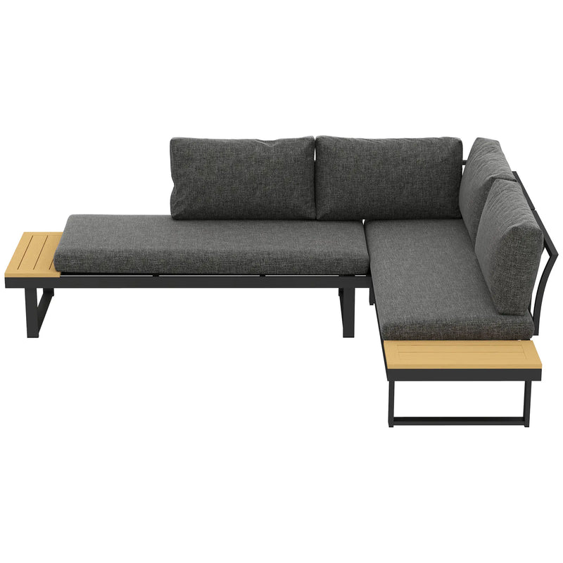 Pending - Aosom Outsunny 3 Pieces Aluminum Corner Patio Set with 2 Loveseats and Coffee Table - Available in 2 Colours