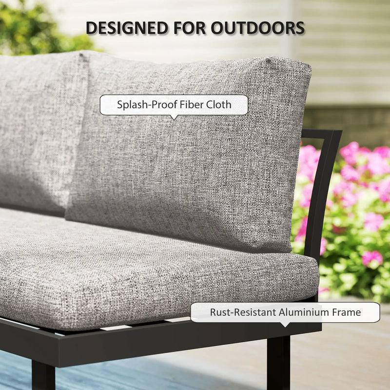 Pending - Aosom Outsunny 3 Pieces Aluminum Corner Patio Set with 2 Loveseats and Coffee Table - Available in 2 Colours