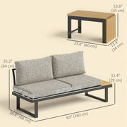 Pending - Aosom Outsunny 3 Pieces Aluminum Corner Patio Set with 2 Loveseats and Coffee Table - Available in 2 Colours