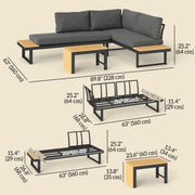 Pending - Aosom Outsunny 3 Pieces Aluminum Corner Patio Set with 2 Loveseats and Coffee Table - Available in 2 Colours