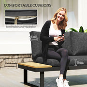 Pending - Aosom Outsunny 3 Pieces Aluminum Corner Patio Set with 2 Loveseats and Coffee Table - Available in 2 Colours