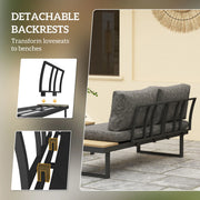 Pending - Aosom Outsunny 3 Pieces Aluminum Corner Patio Set with 2 Loveseats and Coffee Table - Available in 2 Colours