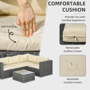 Pending - Aosom Outsunny 3 Pieces Rattan Wicker Outdoor Conversation Furniture Set W/ Loveseats Coffee Table Cushions For Garden, Patio - Available in 2 Colours