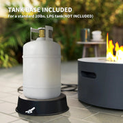 Pending - Aosom Outsunny 30" Round Propane Fire Pit Table 50 in 000 Btu Outdoor Gas Fire Table with Waterproof Cover in Decorative Glass Rocks in Tank Holder in Grey