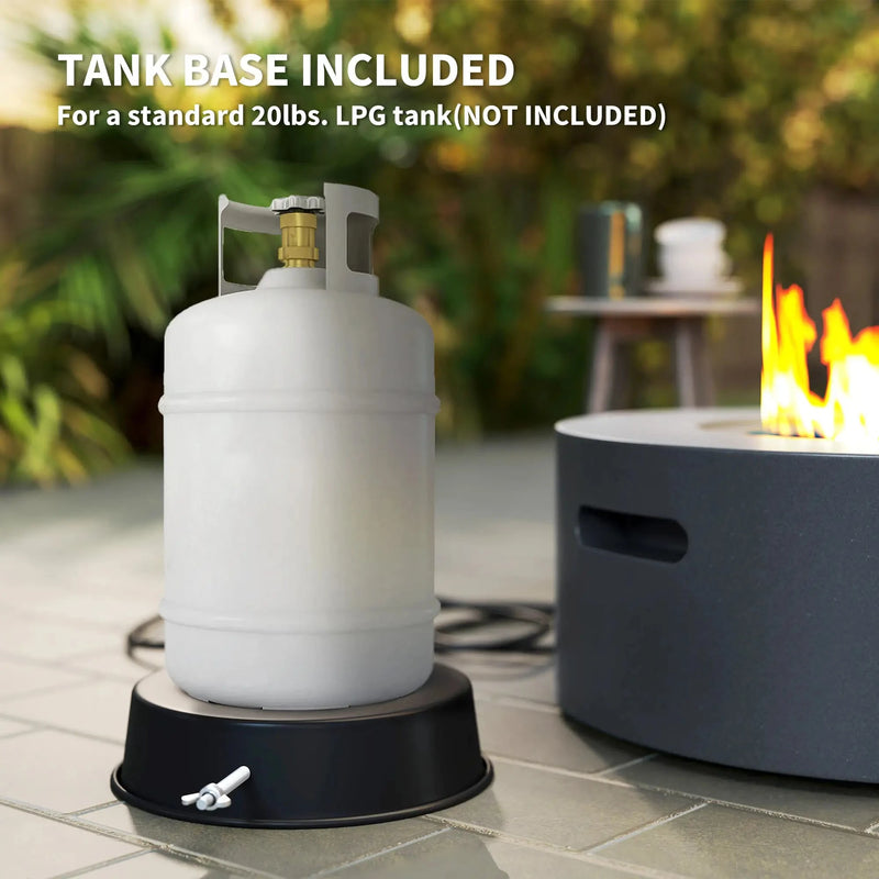 Pending - Aosom Outsunny 30" Round Propane Fire Pit Table 50 in 000 Btu Outdoor Gas Fire Table with Waterproof Cover in Decorative Glass Rocks in Tank Holder in Grey