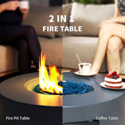 Pending - Aosom Outsunny 30" Round Propane Fire Pit Table 50 in 000 Btu Outdoor Gas Fire Table with Waterproof Cover in Decorative Glass Rocks in Tank Holder in Grey