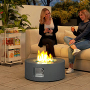 Pending - Aosom Outsunny 30" Round Propane Fire Pit Table 50 in 000 Btu Outdoor Gas Fire Table with Waterproof Cover in Decorative Glass Rocks in Tank Holder in Grey