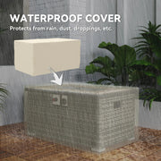 Pending - Aosom Outsunny 32" Propane Fire Pit Table 40,000 Btu Rattan Outdoor Gas Fire Table with Hideaway Propane Tank Holder, Waterproof Cover