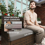 Pending - Aosom Outsunny 4 Pieces Wicker Rattan Outdoor Patio Furniture Set - Available in 4 Colours