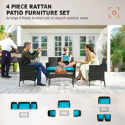 Pending - Aosom Outsunny 4 Pieces Wicker Rattan Outdoor Patio Furniture Set - Available in 4 Colours