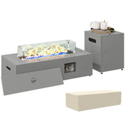 Pending - Aosom Outsunny 42" Propane Fire Pit Table 50,000 Btu Outdoor Gas Fire Table with Hideaway Propane Tank Holder, Waterproof Cover