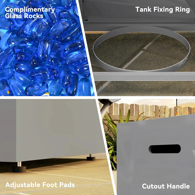 Pending - Aosom Outsunny 42" Propane Fire Pit Table 50,000 Btu Outdoor Gas Fire Table with Hideaway Propane Tank Holder, Waterproof Cover