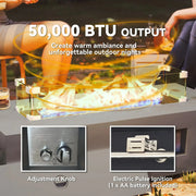 Pending - Aosom Outsunny 42" Propane Fire Pit Table 50,000 Btu Outdoor Gas Fire Table with Hideaway Propane Tank Holder, Waterproof Cover