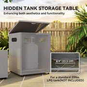 Pending - Aosom Outsunny 42" Propane Fire Pit Table 50,000 Btu Outdoor Gas Fire Table with Hideaway Propane Tank Holder, Waterproof Cover