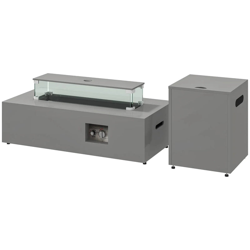 Pending - Aosom Outsunny 42" Propane Fire Pit Table 50,000 Btu Outdoor Gas Fire Table with Hideaway Propane Tank Holder, Waterproof Cover