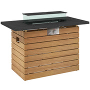 Pending - Aosom Outsunny 43" Propane Fire Pit Table 50,000 Btu Outdoor Gas Fire Table with Glass Wind Guard, Waterproof Cover