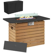 Pending - Aosom Outsunny 43" Propane Fire Pit Table 50,000 Btu Outdoor Gas Fire Table with Glass Wind Guard, Waterproof Cover