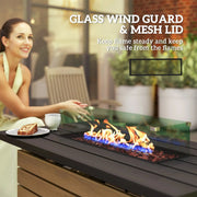 Pending - Aosom Outsunny 43" Propane Fire Pit Table 50,000 Btu Outdoor Gas Fire Table with Glass Wind Guard, Waterproof Cover