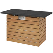 Pending - Aosom Outsunny 43" Propane Fire Pit Table 50,000 Btu Outdoor Gas Fire Table with Glass Wind Guard, Waterproof Cover