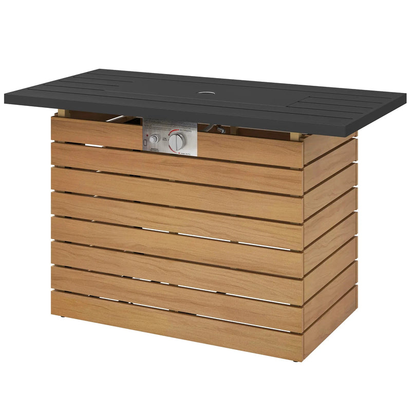 Pending - Aosom Outsunny 43" Propane Fire Pit Table 50,000 Btu Outdoor Gas Fire Table with Glass Wind Guard, Waterproof Cover