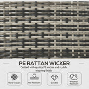 Pending - Aosom Outsunny 6 Piece Patio Furniture Set with Patio Chairs, Ottomans, Sofa, Glass Top Table and Cushions, Sectional Wicker Rattan Conversation Set For Backyard, Porch, Grey