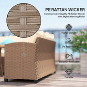 Pending - Aosom Outsunny 6 Pieces Wicker PE Rattan Patio Furniture Set with Cushions in Khaki