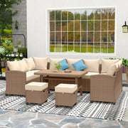 Pending - Aosom Outsunny 6 Pieces Wicker PE Rattan Patio Furniture Set with Cushions in Khaki