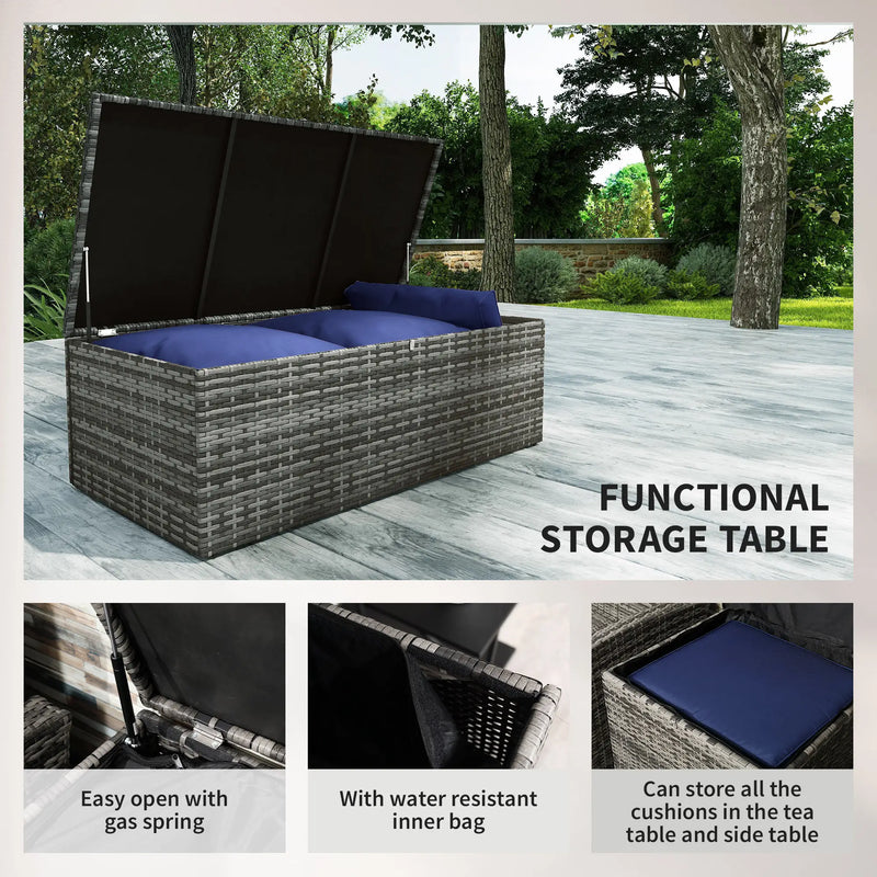 Pending - Aosom Outsunny 6 Pieces Wicker Rattan Patio Furniture Set - Available in 4 Colours