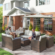 Pending - Aosom Outsunny 6 Pieces Wicker Rattan Patio Furniture Set - Available in 4 Colours