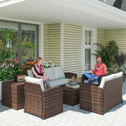 Pending - Aosom Outsunny 6 Pieces Wicker Rattan Patio Furniture Set - Available in 4 Colours