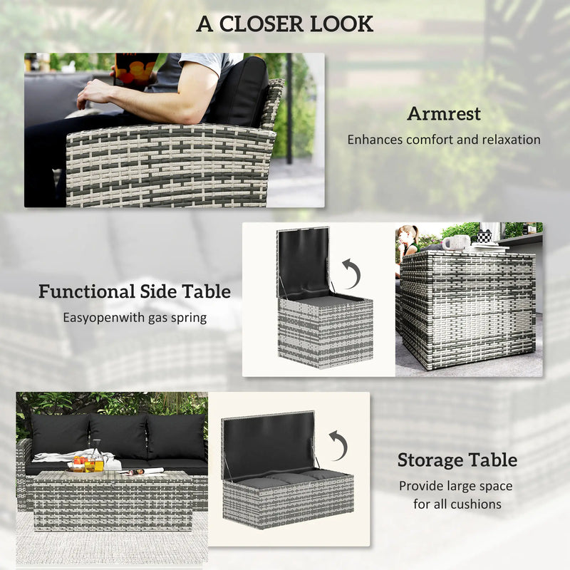 Pending - Aosom Outsunny 6 Pieces Wicker Rattan Patio Furniture Set - Available in 4 Colours