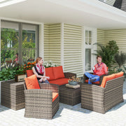 Pending - Aosom Outsunny 6 Pieces Wicker Rattan Patio Furniture Set - Available in 4 Colours