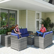 Pending - Aosom Outsunny 6 Pieces Wicker Rattan Patio Furniture Set - Available in 4 Colours