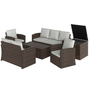 Pending - Aosom Outsunny 6 Pieces Wicker Rattan Patio Furniture Set - Available in 4 Colours