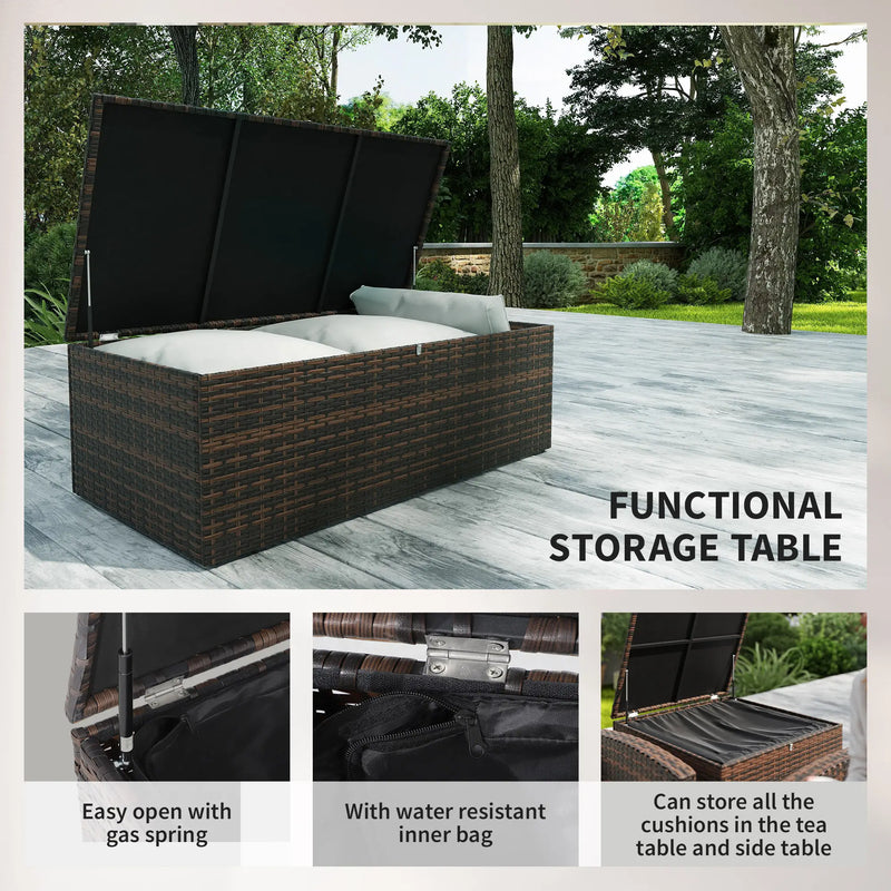 Pending - Aosom Outsunny 6 Pieces Wicker Rattan Patio Furniture Set - Available in 4 Colours