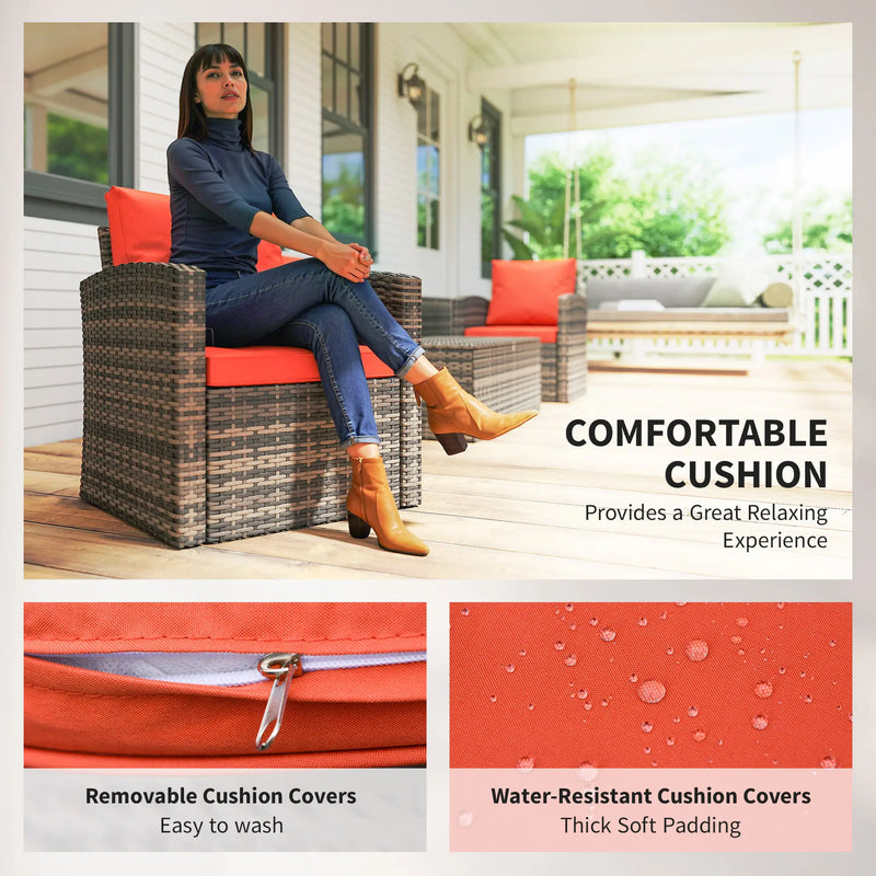 Pending - Aosom Outsunny 6 Pieces Wicker Rattan Patio Furniture Set - Available in 4 Colours